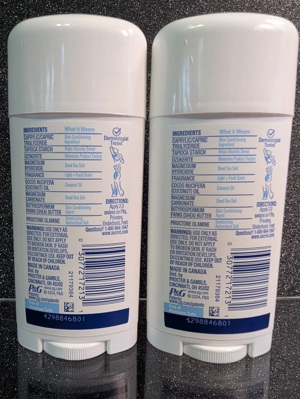 Secret Whole Body Sensitive Deodorant Stick Light and Fresh Scent 2 Pack
